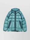 C.p. Company Hooded Down Jacket Featuring Adjustable Elements In Blue