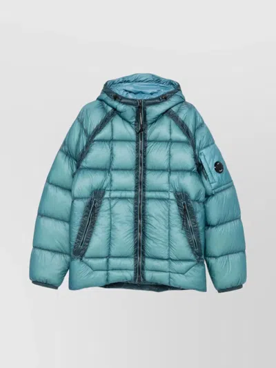 C.P. COMPANY HOODED DOWN JACKET FEATURING ADJUSTABLE ELEMENTS