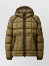 C.p. Company Hooded Down Jacket Featuring Adjustable Elements In Brown