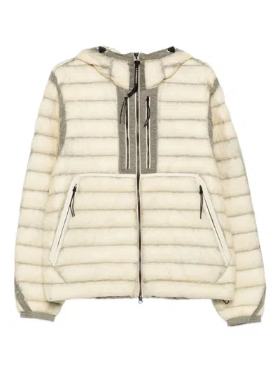 C.p. Company Hooded Down Jacket In Neutral
