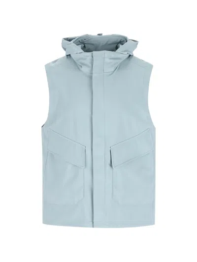 C.p. Company Hooded Gilet In Blue