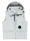 C.p. Company Boys Hooded Gilet In Grey