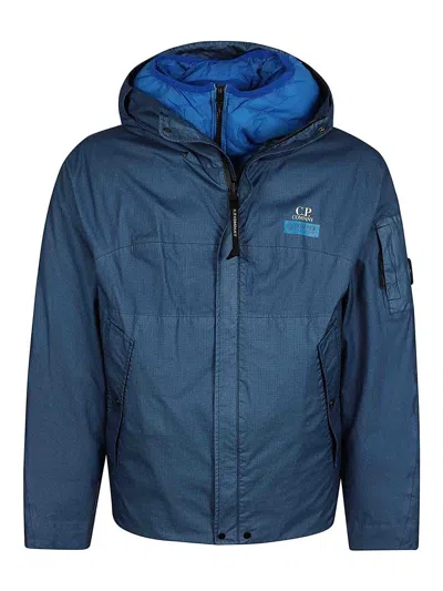 C.p. Company Hooded Gore Medium Jacket In Blue