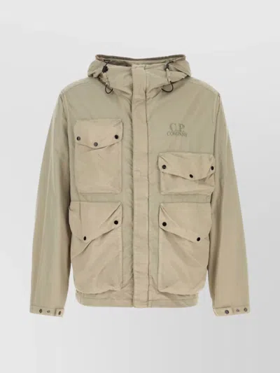 C.p. Company Hooded Jacket With Drawstring And Multiple Pockets