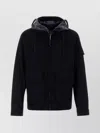 C.p. Company Hooded Jacket With Flap Pockets And Adjustable Cuffs In Black