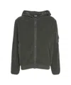 C.p. Company Sweatshirts Hooded Open In Corduroy 350 Clothing In Green