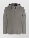 C.p. Company Hooded Long Sleeve Knitwear With Arm Pocket In Brown