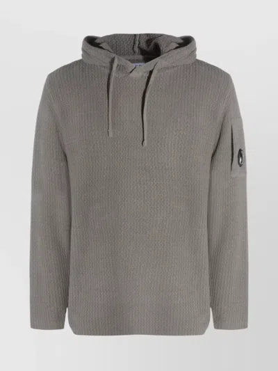 C.P. COMPANY HOODED LONG SLEEVE KNITWEAR WITH ARM POCKET