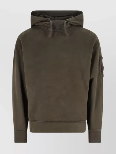 C.P. COMPANY HOODED LONG SLEEVE SWEATSHIRT WITH ARM POCKET