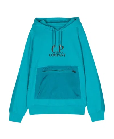 C.p. Company Hooded Long-sleeved Sweater In Green