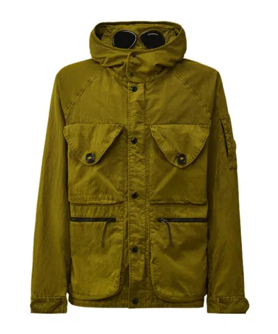 C.p. Company Panama-r Goggle-detail Hooded Jacket In Green