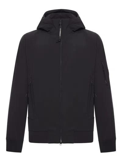C.p. Company Hooded Nylon Blouson Jacket In Black