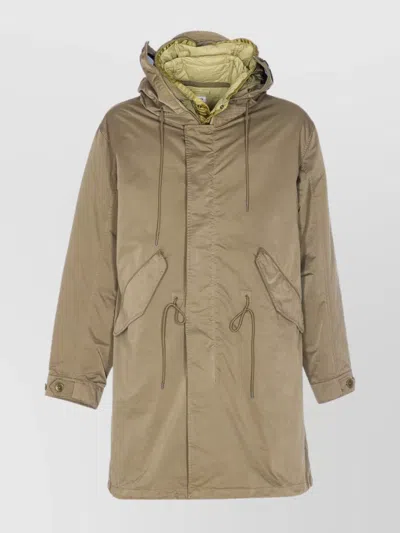 C.p. Company Hooded Outerwear Jacket And Pockets In Green