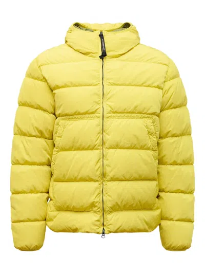 C.p. Company Hooded Padded Coat In Yellow