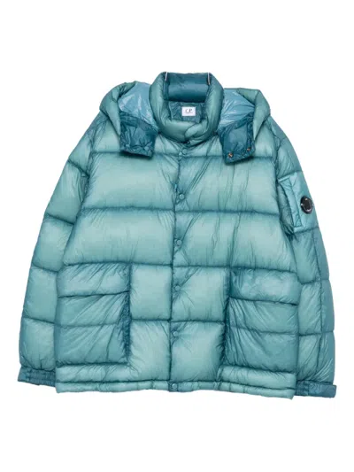 C.p. Company Hooded Padded Jacket In Blue