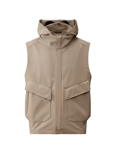 C.p. Company Hooded Pocket Waistcoat In Neutral