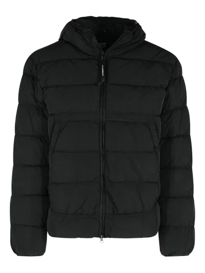 C.p. Company Hooded Puffer Jacket In Black