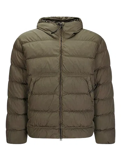 C.p. Company Hooded Quilted Jacket In Brown