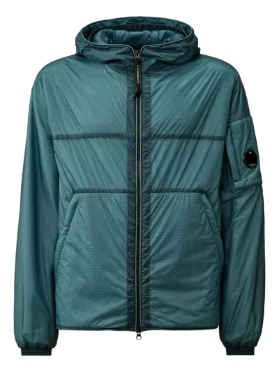 C.p. Company Hooded Quilted Jacket In Blue