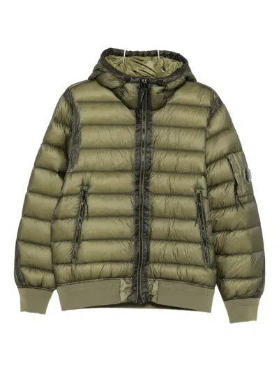 C.p. Company Hooded Quilted Jacket In Green