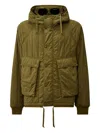 C.p. Company Hooded Quilted Jacket In Green