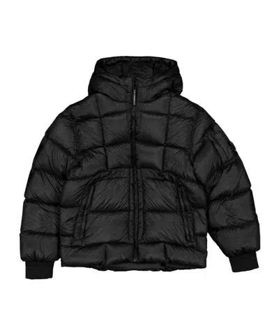 C.p. Company Hooded Quilted Puffer Jacket In Black