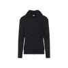 C.p. Company Signature Lens Ribbed Knit Cardigan With Hood In Black
