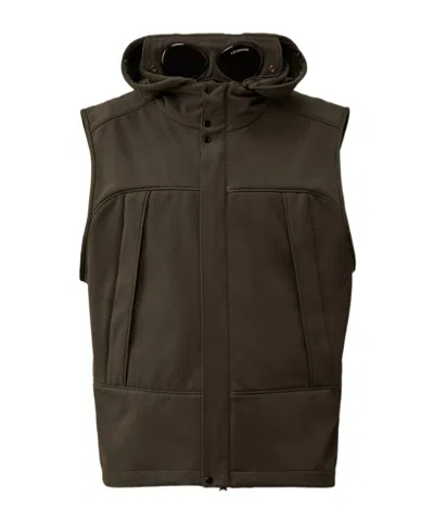 C.p. Company Hooded Sleeveless Waistcoat In Green