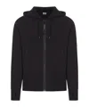 C.p. Company C. P. Company Sweatshirts Hooded Open In Diagonal Raised Fleece In Black