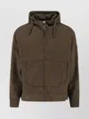 C.p. Company Hooded Sweatshirt With Pockets And Sleeve Detail In Brown