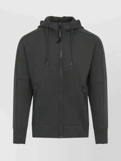 C.p. Company Hooded Sweatshirts Featuring Zipped Pockets In Green