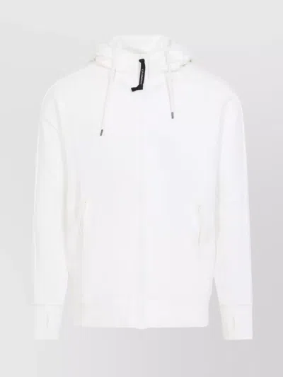 C.p. Company Hooded Sweatshirts With Goggles And Thumb Holes In White