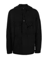 C.p. Company Hooded Windbreaker Jacket In Black