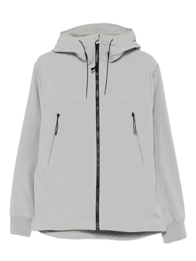 C.p. Company Hooded Zip-front Jacket In Gray