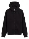 C.p. Company Logo Hooded Sweatshirt In Black