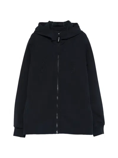 C.p. Company Hooded Zip-up Jacket In Black
