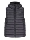 C.p. Company Hooded Zipped Vest In Blue