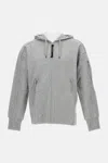 C.p. Company Lens-detail Zip-up Hoodie In Gray
