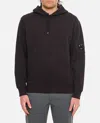C.p. Company Diagonal Raised Fleece Hooded Sweatshirt In Black