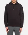 C.p. Company Diagonal Raised Fleece Hooded Sweatshirt In Black