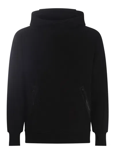 C.p. Company Goggles-detailed Hoodie In Black