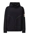 C.p. Company Hooded Sweatshirt With Front Pocket And Stitching In Blue