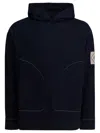 C.p. Company Hooded Sweatshirt With Front Pocket And Stitching In Blue