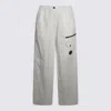 C.p. Company Ivory Cotton Pants In White