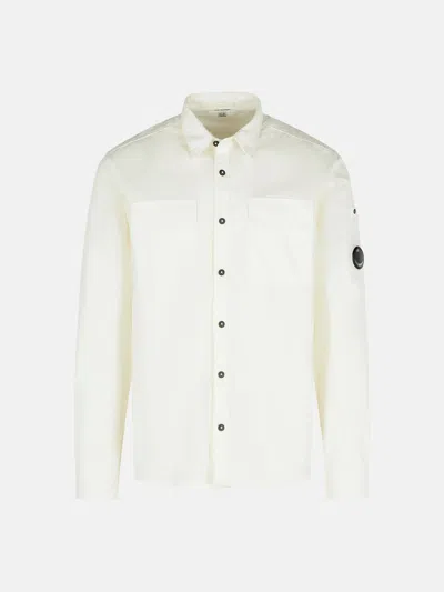 C.p. Company Ivory Cotton Shirt In White