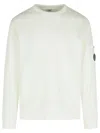 C.p. Company C.p.company Logo Cotton Crewneck Sweatshirt In Neutrals