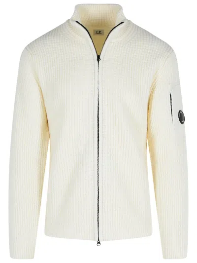 C.P. COMPANY C.P. COMPANY IVORY WOOL BLEND SWEATER MEN