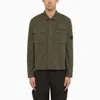 C.p. Company Green Jacket With Classic Collar And Logo Patch On The Sleeve In Green