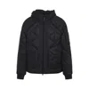 C.p. Company Black Jacket With Fixed Hood And Logo Plaque On The Sleeve In Tech Fabric Man In Black