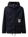C.p. Company C.p.company Men Goggle 50 Yarns Jacket With Hood In Blue